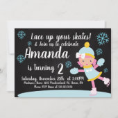 Invitation Patinage sur glace Fête des flocons bleus (Devant)