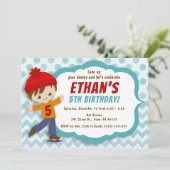 Invitation Patinage sur glace Garçon Blue Patinage sur glace (Debout devant)