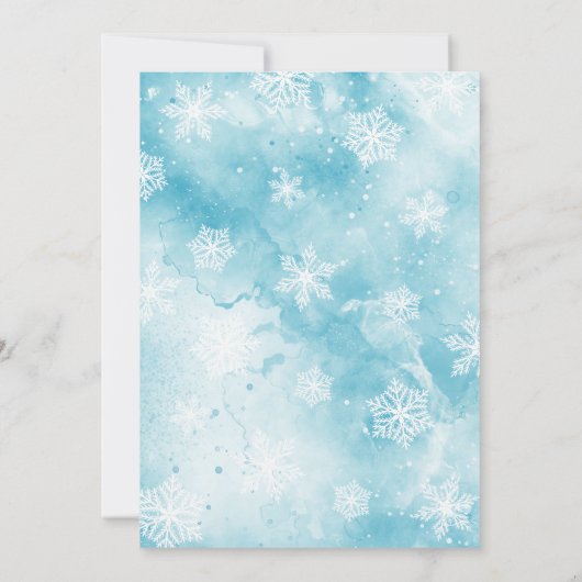 Invitation Patinage sur glace mignonne Pingouin Festive Bleu  (Dos)