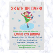Invitation Patinage sur glace modifiable fête d'anniversaire