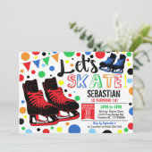 Invitation Patinage sur glace Partie de patinage s (Debout devant)