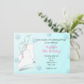 Invitation Patinage sur glace Patinage Anniversaire Fête Invi (Debout devant)