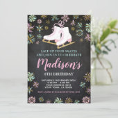 Invitation Patinage sur glace, Pays des merveilles d'hiver, C (Debout devant)