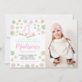 Invitation Patinage sur glace, Pays merveilleux d'hiver avec  (Devant)