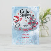 Invitation Patinage sur glace Penguin Vacances 7e fête d'anni (Debout devant)