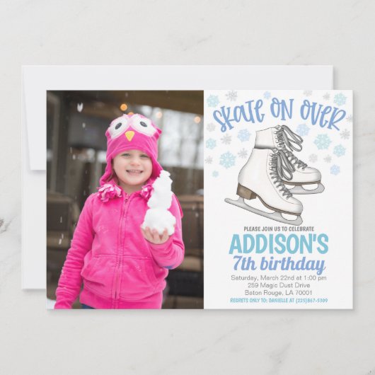 Invitation Patinage sur glace photo (Devant)
