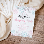 Invitation Patinage sur glace Pink bleu argent Snowflakes Ann