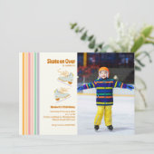 Invitation Patinage sur glace Retro Anniversaire Invitat (Debout devant)
