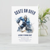 Invitation Patinage sur la glace Hockey Anniversaire Invitati (Debout devant)