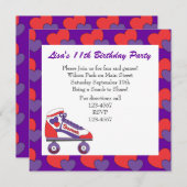 Invitation Patinage sur le coeur (Devant / Derrière)