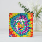 Invitation Patinage Sur Roller Patinage Rink Tie Dye Hippie (Debout devant)