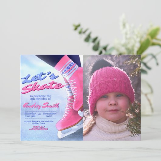 Invitation Patinez en folie - Soirée de patinage d'hiver avec (Debout devant)