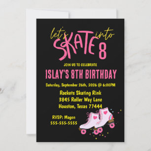 Invitation Patinons en huit fêtes d'anniversaire