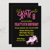 Invitation Patinons en huit fêtes d'anniversaire (Devant / Derrière)