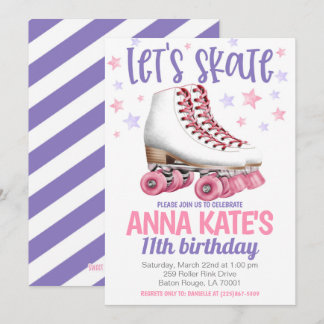 Invitation Patinons Roller Patinage Anniversaire