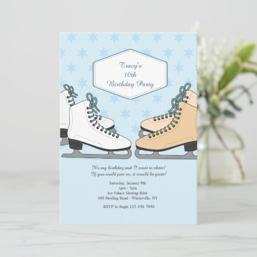 Invitation Patinons sur glace (Debout devant)