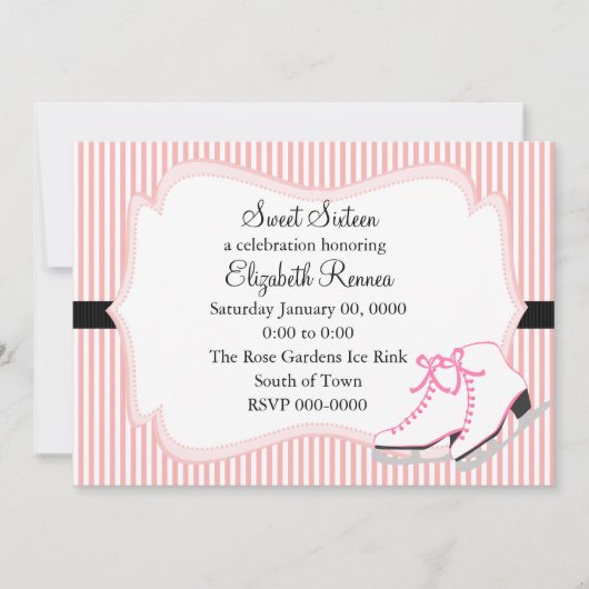 Invitation Patins à glace à aspect vintage (Devant)