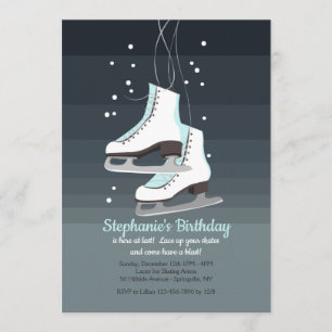 Invitation Patins à glace blanc