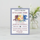 Invitation "Patins à Lace, C'est l'Heure du Match" Hockey sur (Debout devant)