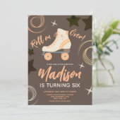 Invitation Patins à roulettes groovy Rollerskating (Debout devant)