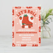 Invitation Patins aux fraises | Patinage à roulettes Rétro An (Debout devant)