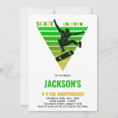 Invitation Patins blancs jaunes verts Anniversaire (Devant)