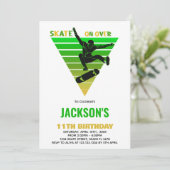 Invitation Patins blancs jaunes verts Anniversaire (Debout devant)