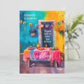 Invitation Patio coloré unique Mariage mexicain (Debout devant)