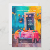 Invitation Patio coloré unique Mariage mexicain (Dos)