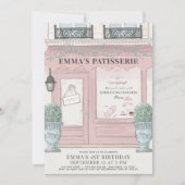 Invitation pâtisserie Paris Pink 1er anniversaire (Devant)