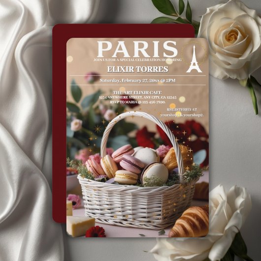 Invitation Pâtisseries de Paris Macarons Magazine Thème