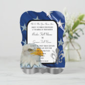 Invitation Patriotic American flag and eagle wedding Invitati (Debout devant)