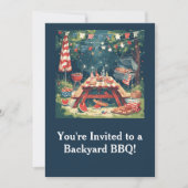 Invitation Patriotic Backyard BBQ Scene – 4th of July Cookout (Devant)
