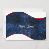 Invitation Patriotic Blue Wave Birthday (Devant)