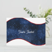 Invitation Patriotic Blue Wave Birthday (Debout devant)