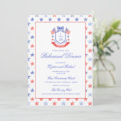 Invitation Patriotic Crest w/ US Flags | Rehearsal Dinner (Debout devant)