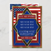 Invitation Patriotic Deco USA (Devant / Derrière)