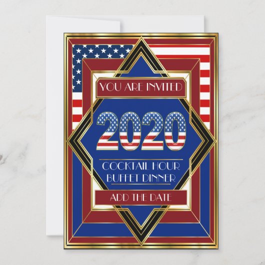 Invitation Patriotic Deco USA (Devant)