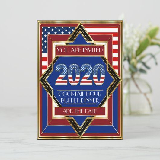 Invitation Patriotic Deco USA (Debout devant)