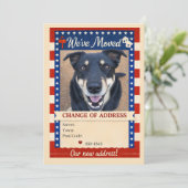 Invitation Patriotic Dog Change of Address Card (Debout devant)