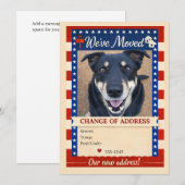 Invitation Patriotic Dog Change of Address Card (Devant / Derrière)