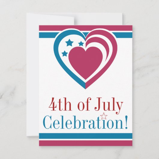 Invitation Patriotic Heart (Devant)