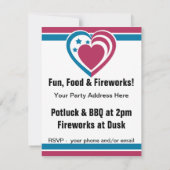 Invitation Patriotic Heart (Dos)