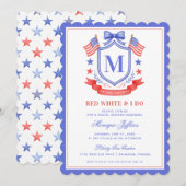 Invitation Patriotic Red White & I Do Monogram Bridal Shower (Devant / Derrière)