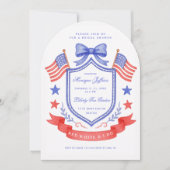Invitation Patriotic Red White & I DoCrest Bridal Shower (Devant)