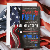 Invitation Patriotic Rustic US Flag Military Send-Off Party