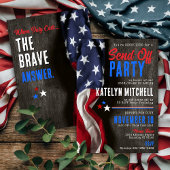 Invitation Patriotic Rustic US Flag Military Send-Off Party