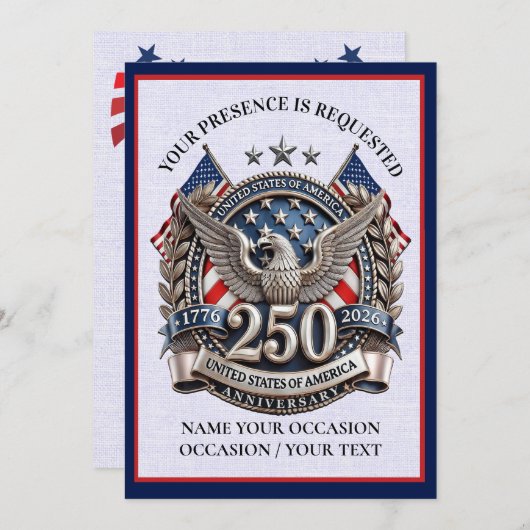 Invitation Patriotic Semiquintennial (Devant / Derrière)