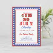 Invitation Patriotic Stars 4 juillet Parti (Debout devant)