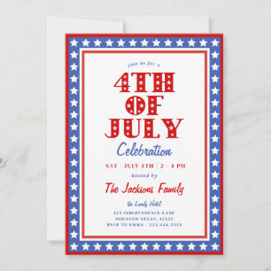 Invitation Patriotic Stars 4 juillet Parti